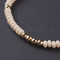 Natürliche fossile geflochtene Perlenarmbänder&nbsp;BJEW-O175-C12