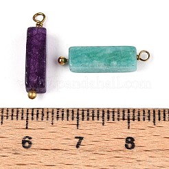 Natürliche Tigerauge & Amethyst & Amazonit & grüner Aventurin & synthetischer Regalit-Quader-Anhänger&nbsp;STAS-N110-18G