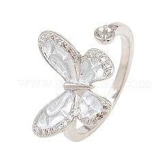 Anello a fascia in ottone con montatura a farfalla&nbsp;KK-CBAC351-05G