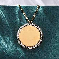 Colliers pendentifs en acier inoxydable 304 micro pavé de zircones cubiques pour femmes&nbsp;NJEW-Z065-08G-01