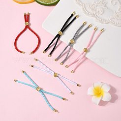6 Stück 6 Farben gedrehte Nylonschnur-Silberarmbänder&nbsp;DIY-FS0008-93