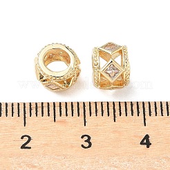 Messing Micro Pave klare Zirkonia europäische Perlen&nbsp;KK-A254-16G