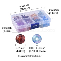 160 Stück 8 Farben transparente Backfarbe Glasperlen&nbsp;DGLA-YW0001-05