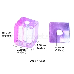 100 Stück Backfarbe transparente Glasperlen&nbsp;DGLA-YW0001-35H