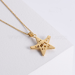 Vintage Gothic Edelstahl Skelett Pentagramm Anhänger Halsketten für Frauen und Männer&nbsp;WQ3866