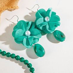 Collana con ciondolo in plastica ccb e orecchino pendente in stile bohémien con fiori in acrilico&nbsp;FS-WGA3A51-01