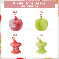 Colgantes de resina opaca 8pcs 4 estilos&nbsp;RESI-HY0001-06