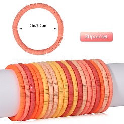 Polymer Clay Heishi Surfer Stretch-Armbänder-Set&nbsp;BJEW-SW00126