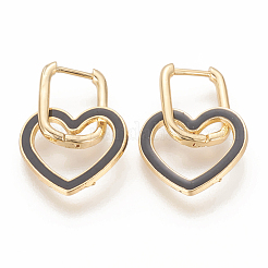 Orecchini a cerchio huggie in ottone placcato oro&nbsp;EJEW-L234-71