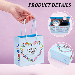 Herzblume Dankeschön bedruckte Papieraufbewahrungsgeschenk-Tragetaschen für Hochzeitsfeier-Geschenkverpackungstaschen&nbsp;ABAG-WH0038-77B