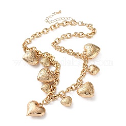Collane bavaglino in lega con cuore testurizzato a forma di fiore per donna&nbsp;NJEW-S458-01G