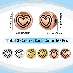 180pcs 3 Farben tibetanische Legierungsperlen&nbsp;FIND-PA0001-53