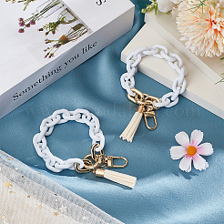 2 pièce de décorations de pendentif de bracelet de chaîne de câble en acrylique&nbsp;AJEW-SC0003-71E
