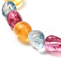 Bracelet extensible de perles de forme libre de quartz naturel pour enfant&nbsp;BJEW-JB07064-02