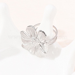 Anillos abiertos de acero inoxidable 304 para mujer&nbsp;RJEW-C162-01C-P