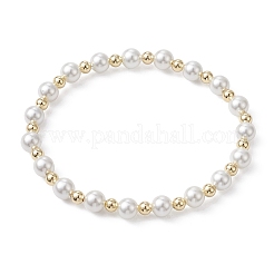 4 Stück 4-teiliges Stretch-Armband-Set mit Naturperlen und Messingperlen für Damen&nbsp;BJEW-JB09662-01