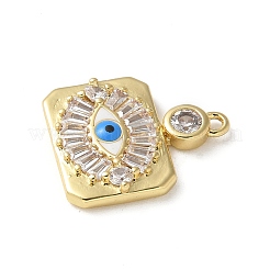 Placage en rack laiton micro pave pendentifs en émail de zircone cubique&nbsp;KK-P290-56C-G