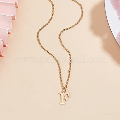 Colliers avec pendentif lettre en acier inoxydable 304&nbsp;NJEW-LP0001-53F-G