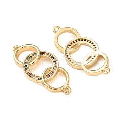 Breloques de connecteur en laiton micro pavé de zircone cubique colorée&nbsp;CU-CBA4579-07G-B