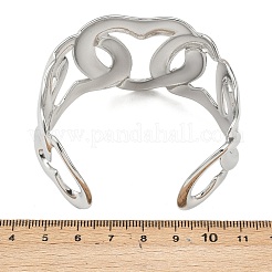 Hohle Manschettenarmreifen aus 304 Edelstahl für Damen&nbsp;BJEW-P370-04P
