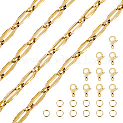 DIY 304 Edelstahl ovale Gliederketten Halsketten/Armbänder Herstellungssets&nbsp;DIY-TA0012-75