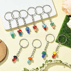 10 llavero con colgante de hongo de lampwork&nbsp;KEYC-FS00021