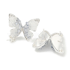 Orecchino a bottone in ottone con smalto e zirconi cubici con cristalli e 925 perno in argento sterling&nbsp;KK-Q820-06S