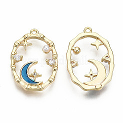 Pendentifs en laiton zircon cubique transparent&nbsp;KK-S360-037-NF