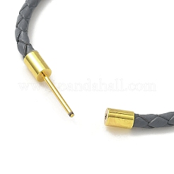 3 mm geflochtenes rundes Kunstlederband zum Basteln von Armbändern&nbsp;MAK-S075-01G