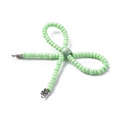 Perline di semi in lega e vetro con fiocco per lampadari&nbsp;PALLOY-D359-03F