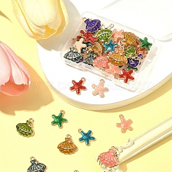 40pcs 10 styles de pendentifs en émail en alliage&nbsp;ENAM-FS0002-66