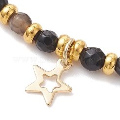 Bracciali con ciondoli in acciaio inossidabile Star 201&nbsp;BJEW-JB12801-03