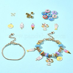 DIY-Armband-Sets aus Emaille-Eiscreme-Legierung und Rondellharz im europäischen Stil&nbsp;DIY-FS0007-25