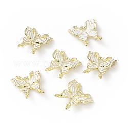 Alloy Enamel Pendants, Golden, Butterfly, White, 20x19x4mm, Hole: 2.5mm