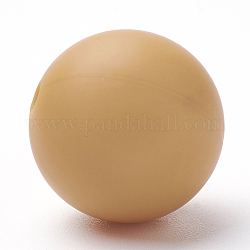 Perle di silicone ecologiche per uso alimentare, tondo, arancione, 8~10mm, Foro: 1~2 mm