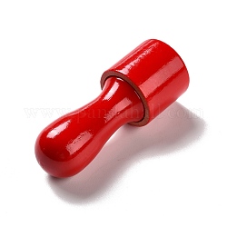 Mango de madera de fieltro de lana, herramienta de perforación de punto de fieltro de aguja, capaz de sostener 8 agujas, rojo, 73.5x27mm, agujero: 2 mm