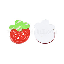 Cabochons acryliques imprimés, fraise, rouge, 40x31x2mm