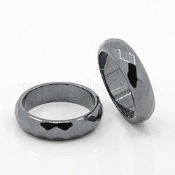 Моды магнитного синтетический гематит широкий ленточные кольца, чёрные, 17 мм