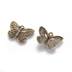 Alloy Pendants, Cadmium Free & Nickel Free & Lead Free, Butterfly, Antique Bronze, 18x25x2mm, Hole: 1mm