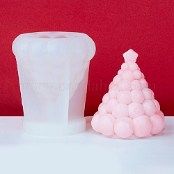 Molde de vela perfumada de silicona diy para árbol de navidad, bola redonda, blanco, 77x61mm, diámetro interior: 51 mm