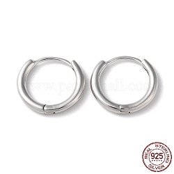 925 серебряные серьги-кольца с родиевым покрытием, со штампом s925, платина, 13x14x2 мм