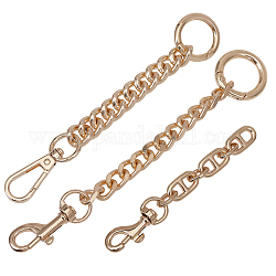Chgcraft 3 pz 3 estensori per cinturini per borsa con catena a maglie in lega e ferro, con chiusura girevole, per borsa pochette, oro, 120~164mm, 1pc / style