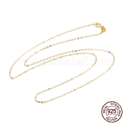 925 collar de cadena de cable de plata de ley para mujer, dorado, 17.72 pulgada (45 cm)