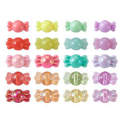 Pandahall opaque couleur unie et gelée d'imitation et styles transparents perles acryliques, candy, couleur mixte, 8x14.5x8mm, Trou: 2mm, 600 pièces / kit