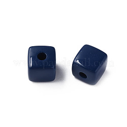 Opaque Acrylic Beads, Cube, Prussian Blue, 12.5x12.5x12.5mm, Hole: 3.5mm, about 263pcs/500g