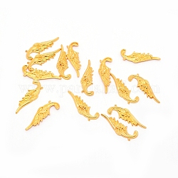 Сплав кабошонов, правое крыло, золотые, 13x30.5x2.5 мм