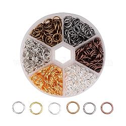 1 boîte d'anneaux de saut ouverts anneaux de saut en laiton, couleur mixte, 20 jauge, 8x1mm, diamètre intérieur: 6 mm, environ 90,g/boîte