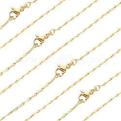 Beebeecraft 6Pcs Brass Coreana Chain Necklaces Set for Women, Cadmium Free & Lead Free, Real 18K Gold Plated, 17.80 inch(45.2cm)