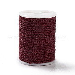 Geflochtenen Nylonfäden, Mambo-Thread, mit Spule, für Schmuck machen, Runde, dunkelrot, 1 mm, ca. 6 Yards / Rolle