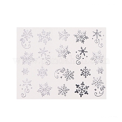 Nagelkunst Aufkleber, selbstklebend, für Nagelspitzen Dekorationen, Thema Weihnachten, Silber, 6.3x5.2 cm